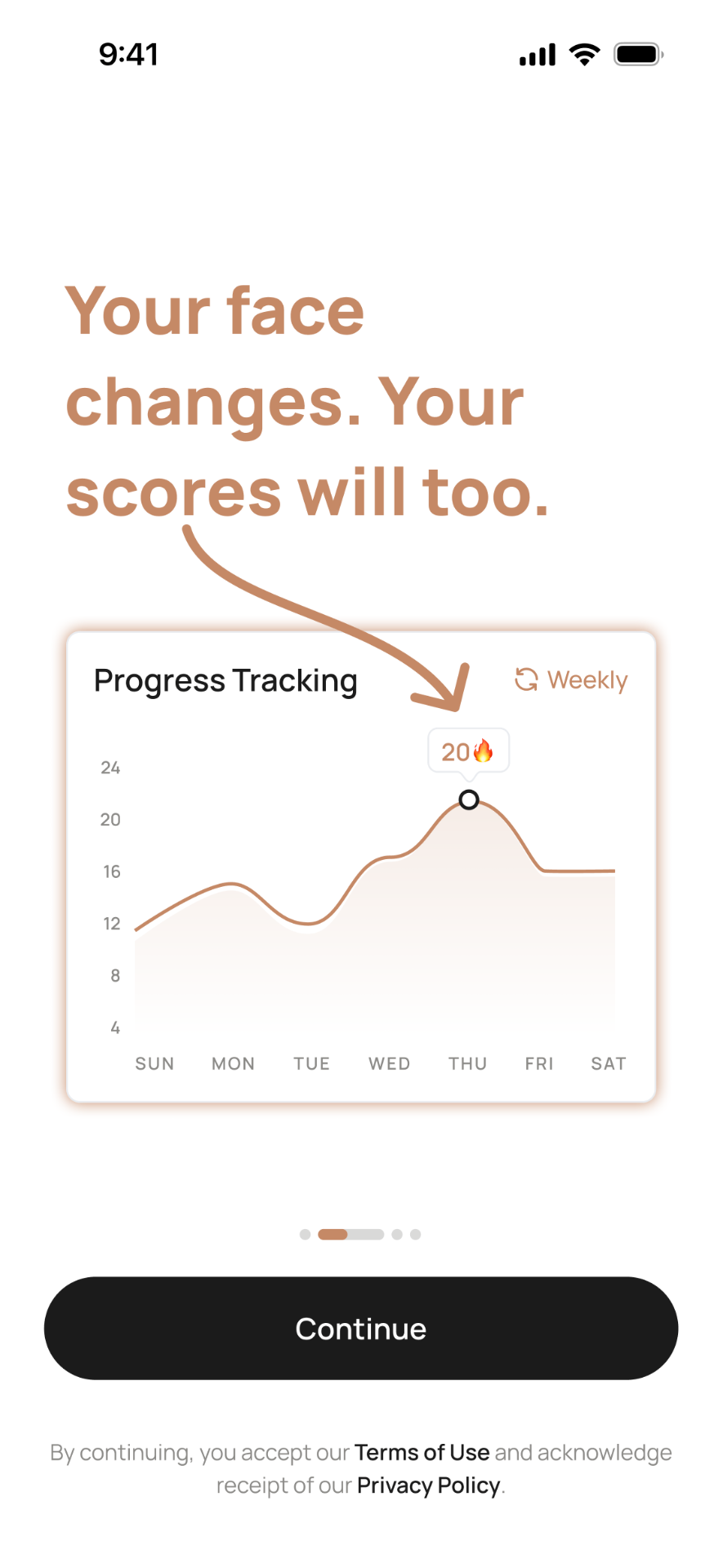 LooksMax Pro progress tracking onboarding screen